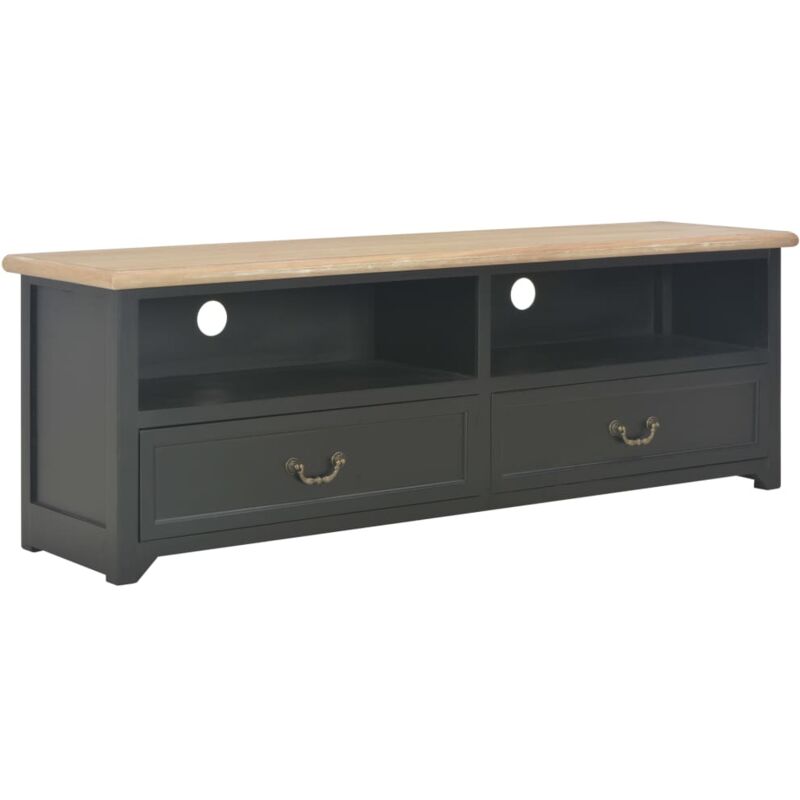 

Mueble para TV de Madera 120x30x40 cm Negro y Color Natural - Negro - Vidaxl