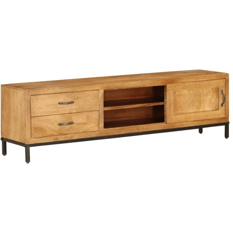 

Mueble para TV de madera de mango maciza 140x30x40 cm - Marrón - Vidaxl
