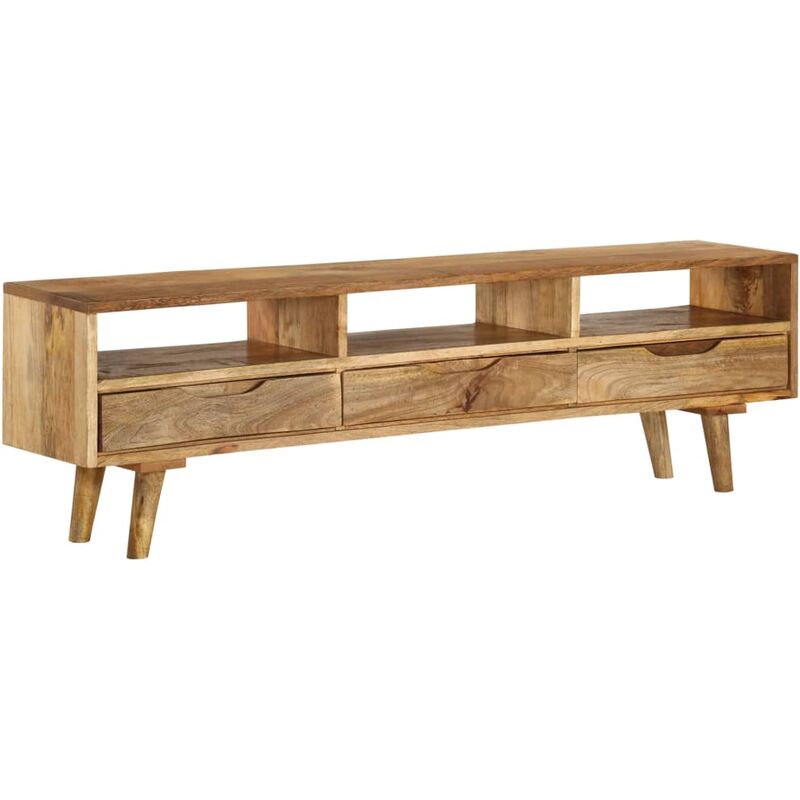 

Mueble para TV de madera de mango maciza 140x30x41 cm - Marrón
