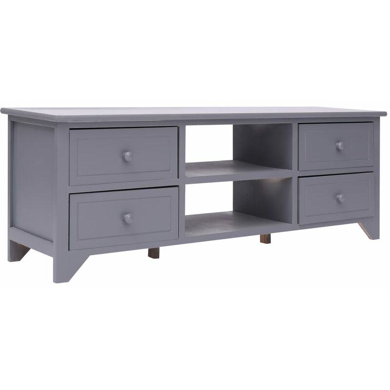 

Mueble para TV de madera de Paulownia gris 115x30x40 cm