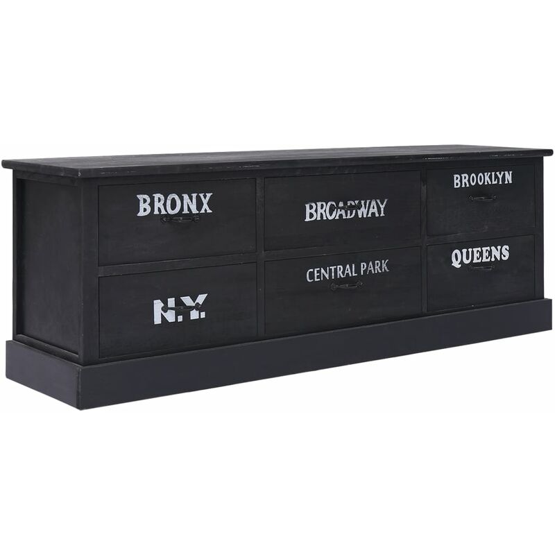 

vidaXL Banco de Entrada de Madera 115x30x40 cm Negro y Blanco - Negro