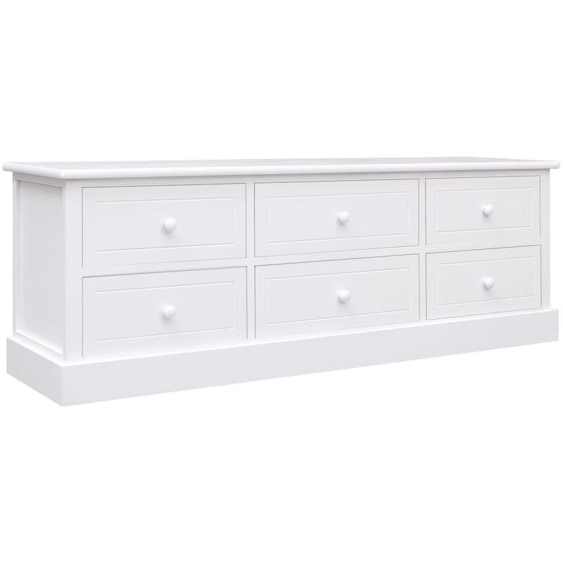 

vidaXL Banco de Entrada de Madera 115x30x40 cm Blanco - Blanco
