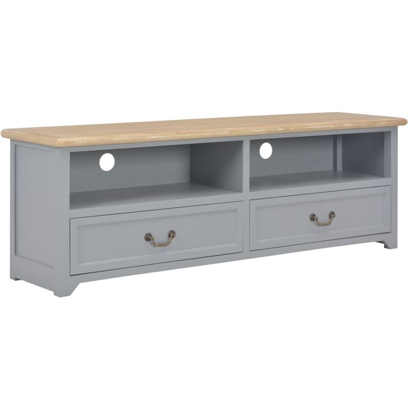 

Mueble para TV de madera gris 120x30x40 cm