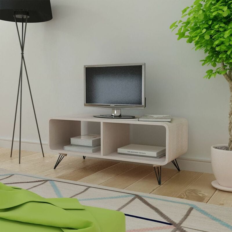 

Mueble para TV de madera gris 90x39x38,5 cm