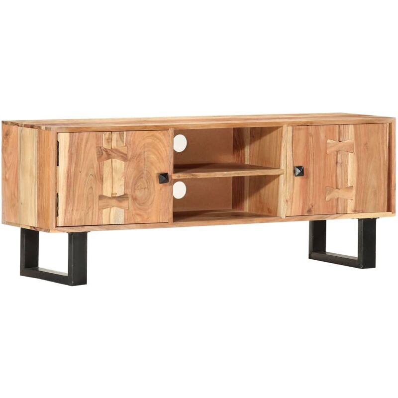 

Mueble para TV de madera maciza de acacia 118x30x45 cm