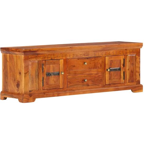 Mueble para TV de madera maciza de acacia 119x30x40 cm - Marrón