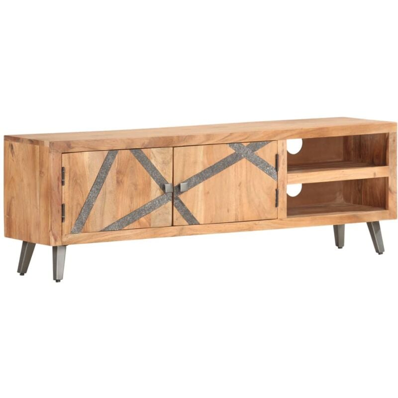 

Mueble para TV de madera maciza de acacia 120x30x40 cm - Marrón - Vidaxl