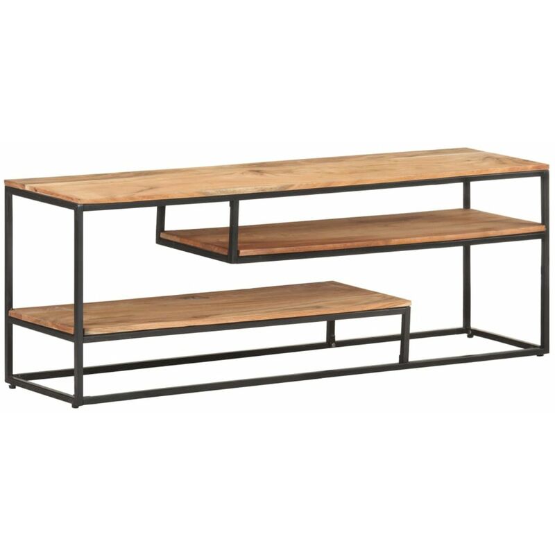 

Mueble para TV de madera maciza de acacia 130x30x45 cm