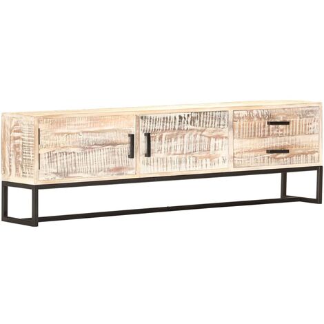 Mueble para TV de madera maciza de acacia blanco 140x30x45 cm vidaXL