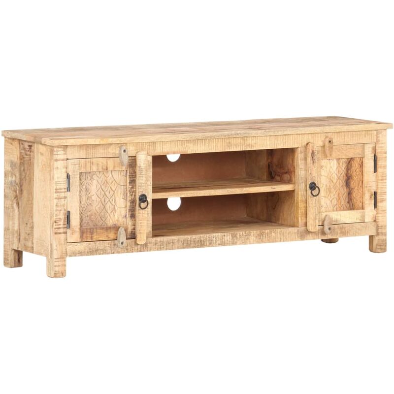 

Mueble para TV 120x30x40 cm de Madera Maciza de Mango Rugosa - Marrón - Vidaxl