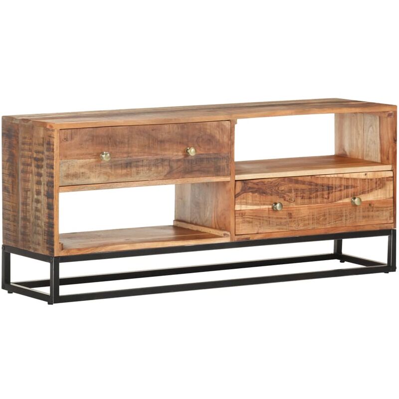 

Mueble para TV de madera maciza de acacia rugosa 120x30x50 cm - Marrón - Vidaxl
