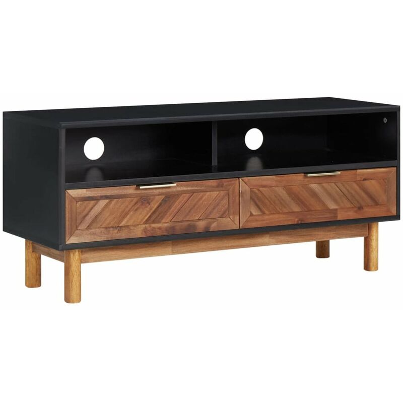 

Mueble para TV de madera maciza de acacia y MDF 100x35x45 cm