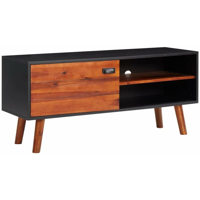 

Mueble para TV de madera maciza de acacia y MDF 110x35x50 cm