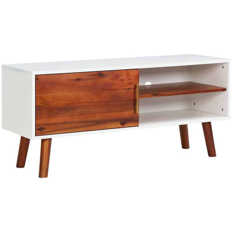 

Mueble para TV de madera maciza de acacia y MDF 110x35x50 cm