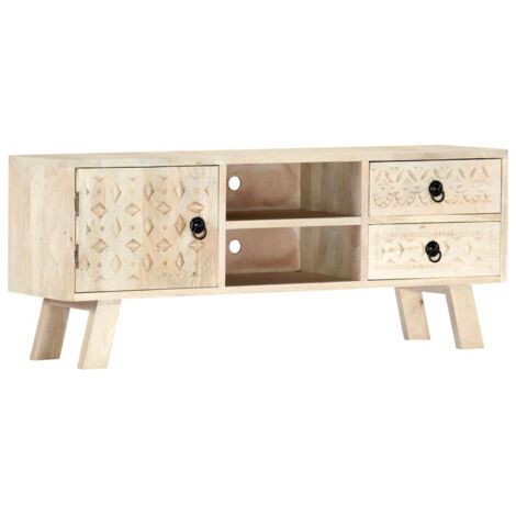 Mueble para TV de madera maciza de mango 110x30x44 cm