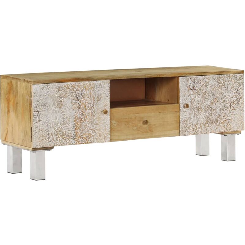 

Mueble para TV de madera maciza de mango 118x30x45 cm - Marrón