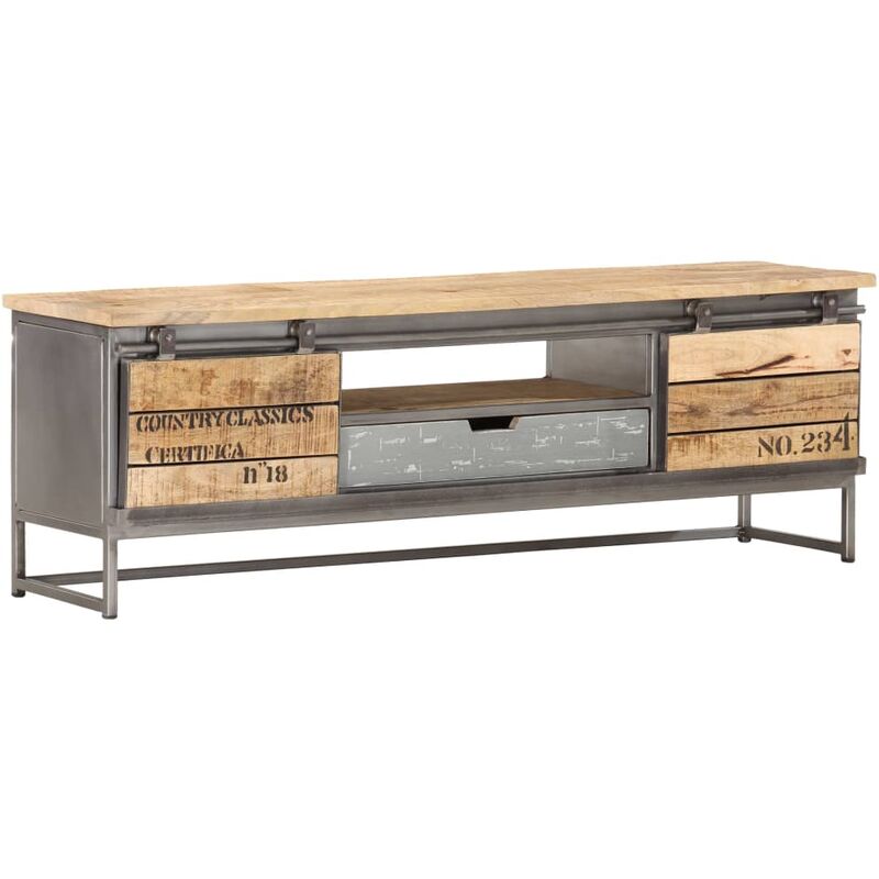 

BHD - Mueble para TV de madera maciza de mango 120x30x40 cm