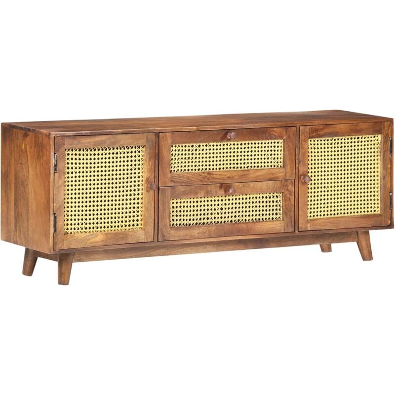 

Mueble para la TV madera de mango maciza 124x29x45 cm - Marrón - Vidaxl