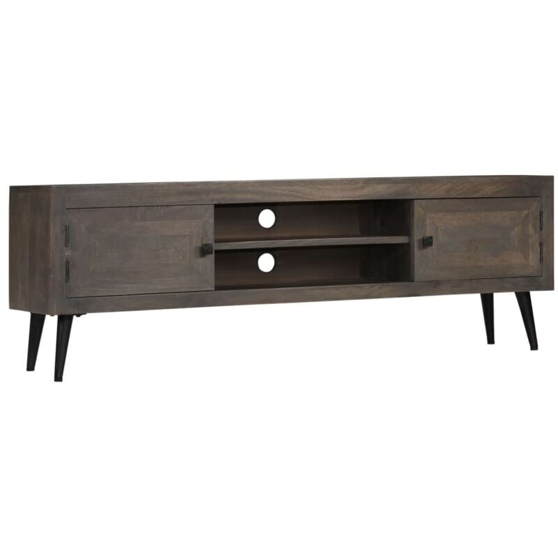 

Mueble para TV de madera maciza de mango 140x30x45 cm - Gris - Vidaxl
