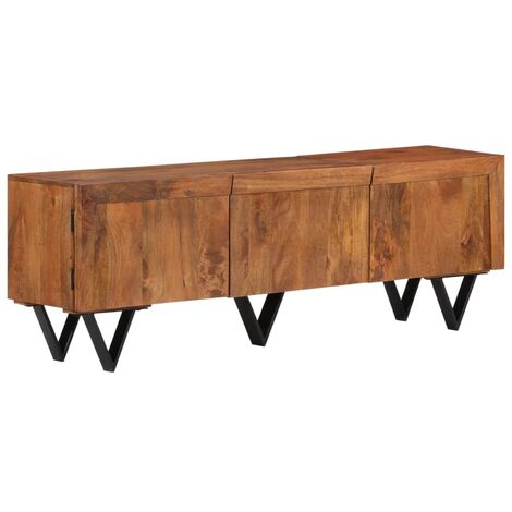 Mueble para TV de madera maciza de mango 140x30x46 cm vidaXL - Marrón