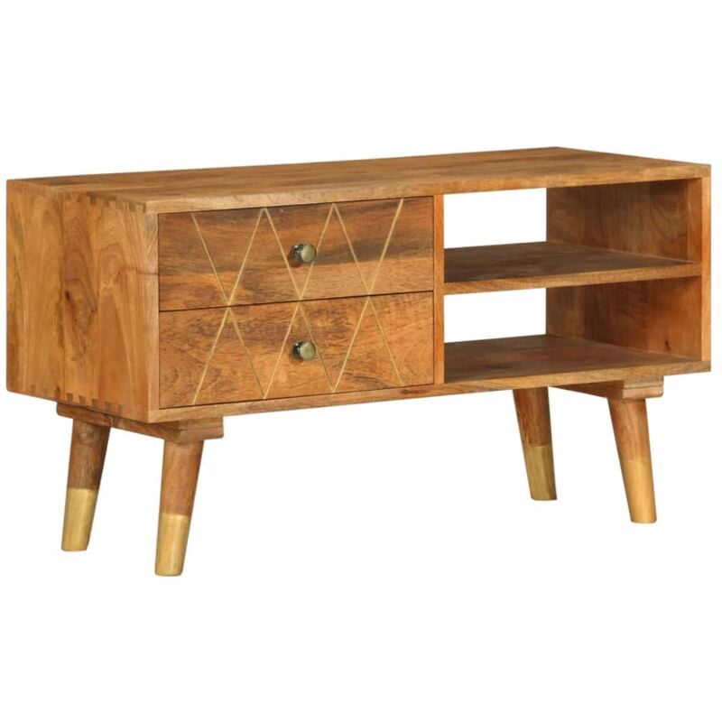 

Mueble para TV de madera maciza de mango 85x35x47 cm - Marrón - Vidaxl