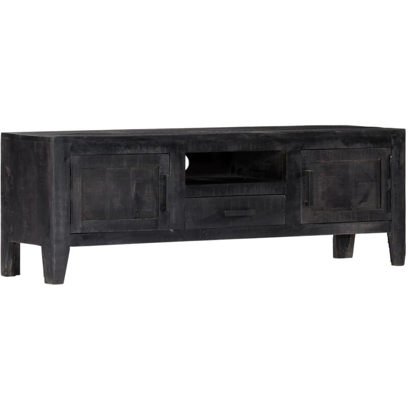 

Mueble para TV de madera maciza de mango negro 118x30x40 cm