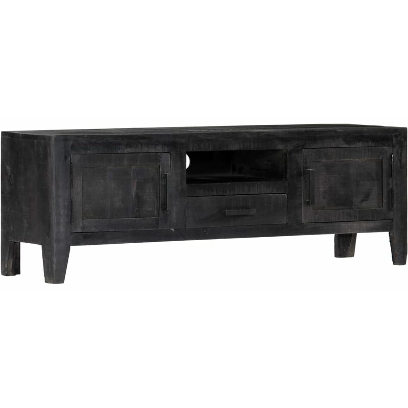 

Mueble para TV de madera maciza de mango negro 118x30x40 cm