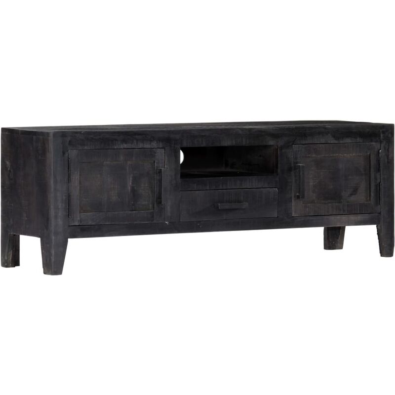 

Mueble para TV de madera maciza de mango negro 118x30x40 cm - Negro