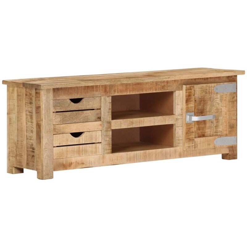 

Bh Design - Mueble para TV de madera maciza de mango rugosa 110x30x40 cm