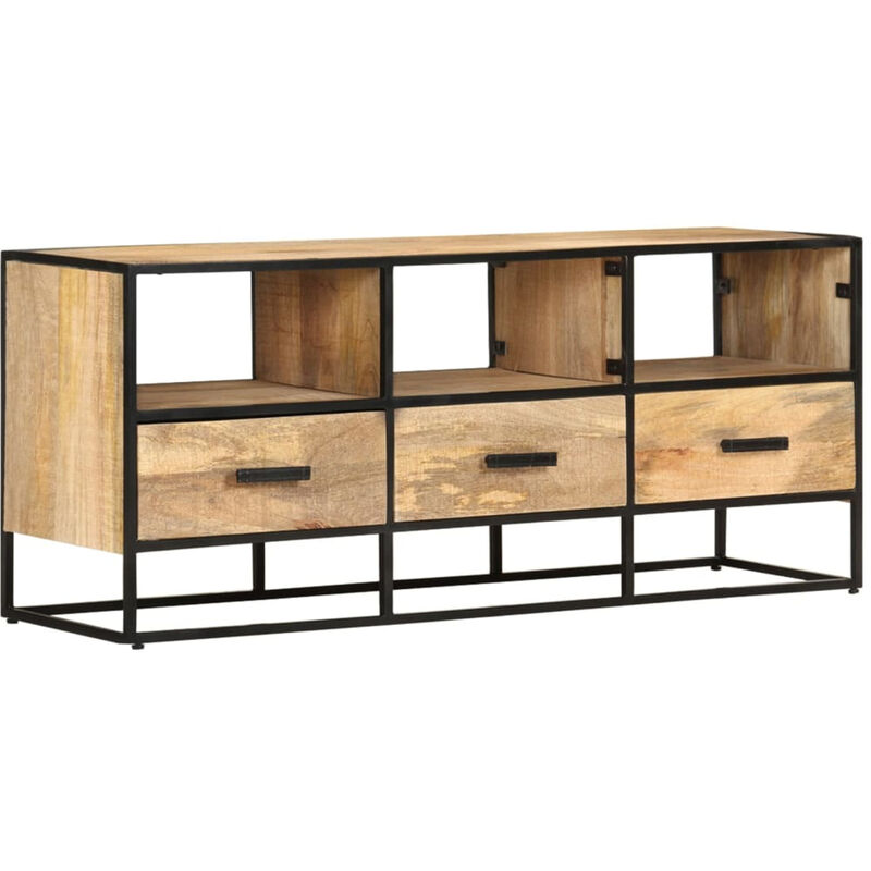 

Mueble para TV de madera maciza de mango rugosa 110x30x45 cm