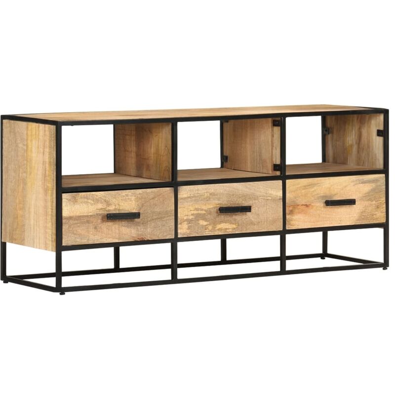 

Mueble para TV de madera maciza de mango rugosa 110x30x45 cm