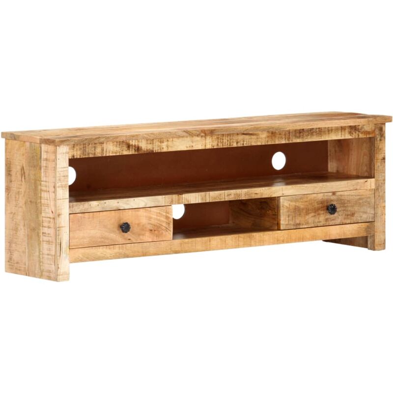 

Mueble para TV de madera maciza de mango rugosa 120x30x40 cm - Marrón - Vidaxl