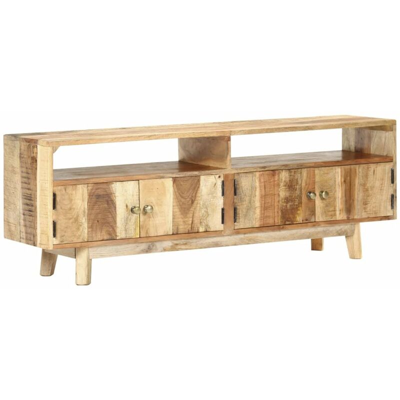 

Mueble para TV de madera maciza de mango rugosa 130x30x45 cm