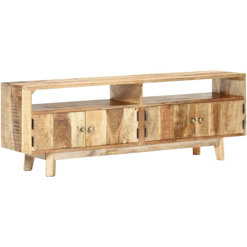 

Mueble para TV de madera maciza de mango rugosa 130x30x45 cm