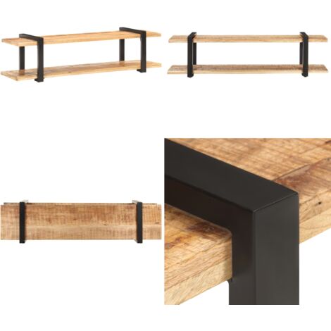 Mueble para TV de madera maciza de mango rugosa 160x40x40 cm - Mueble de madera - Mueble industrial