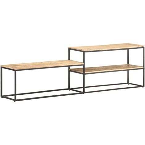 Mueble para TV de madera maciza de mango rugosa 180x30x50 cm