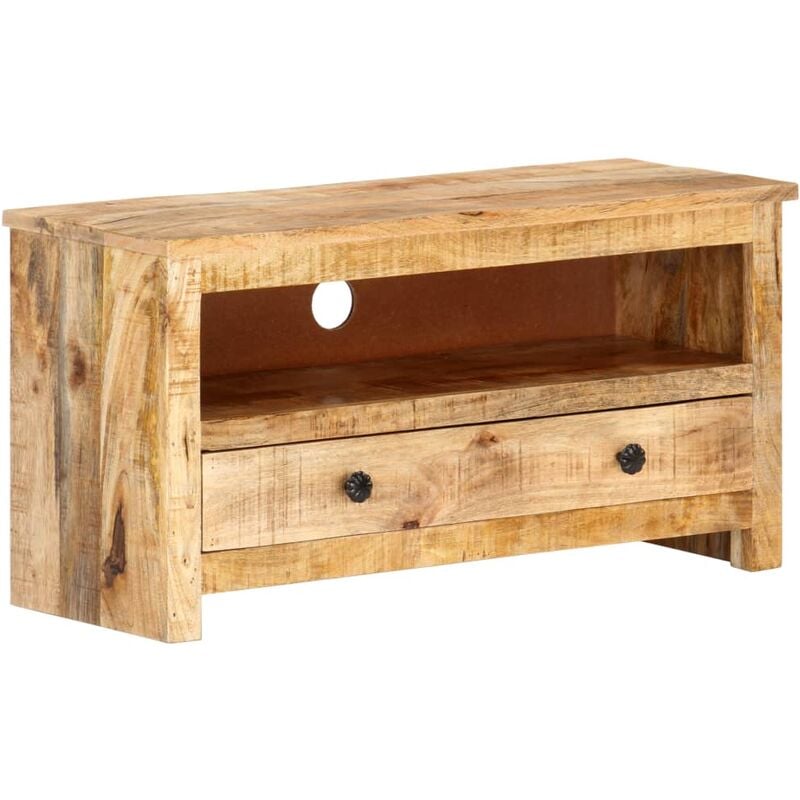 

Mueble para TV de madera maciza de mango rugosa 79x30x40 cm - Marrón - Vidaxl