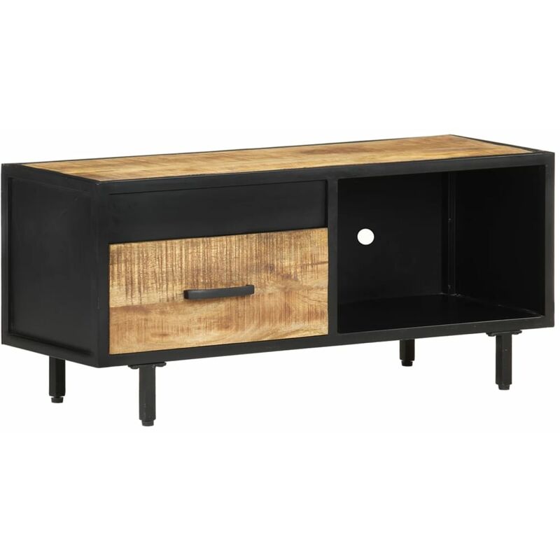 

Mueble para TV de madera maciza de mango rugosa 90x30x40 cm