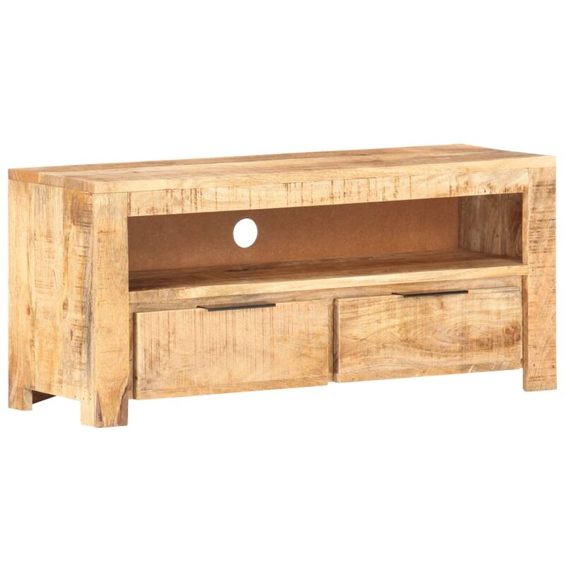 

Mueble para TV de madera maciza de mango rugosa 90x30x40 cm - Marrón