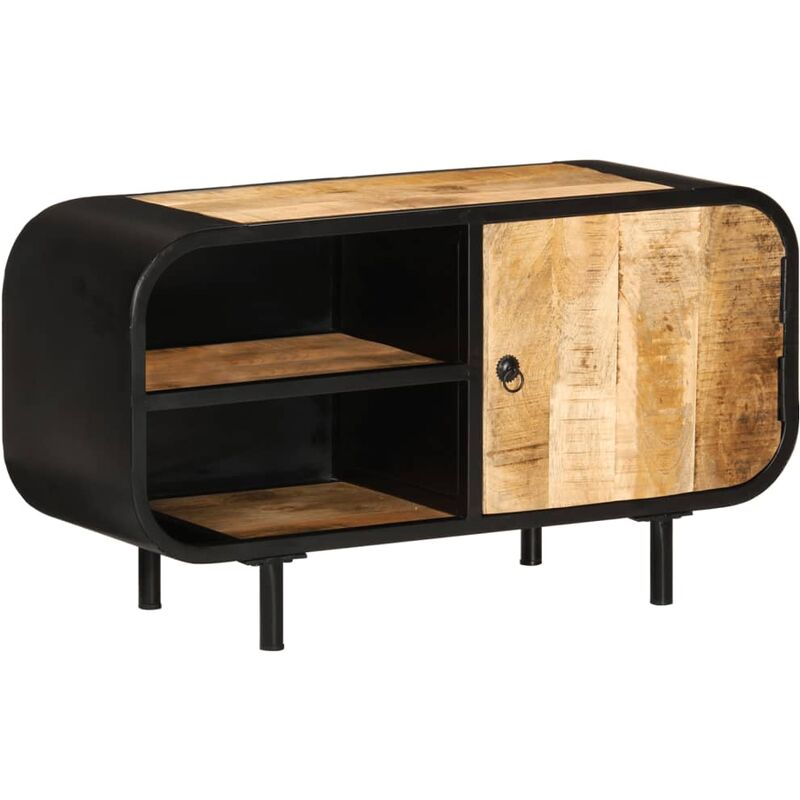 

Mueble para TV de madera maciza de mango rugosa 90x30x48 cm