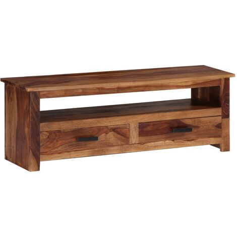 Mueble para TV de madera maciza de sheesham 118x30x40 cm vidaXL - Marrón