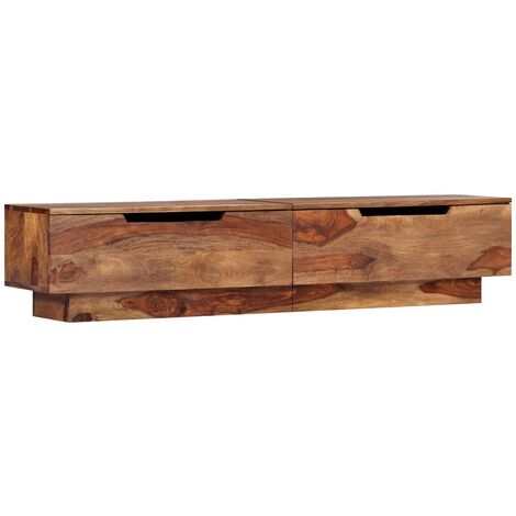 Mueble para TV de madera maciza de sheesham 145x30x30 cm vidaXL - Marrón