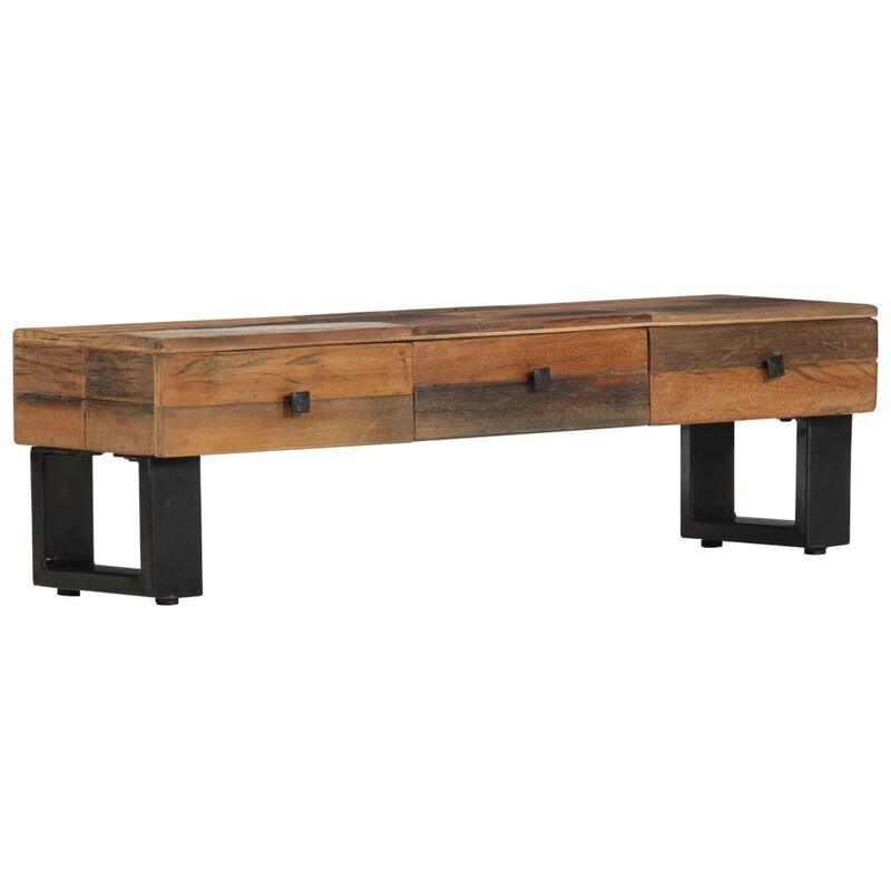 

Mueble para TV de madera maciza reciclada 110x30x30 cm