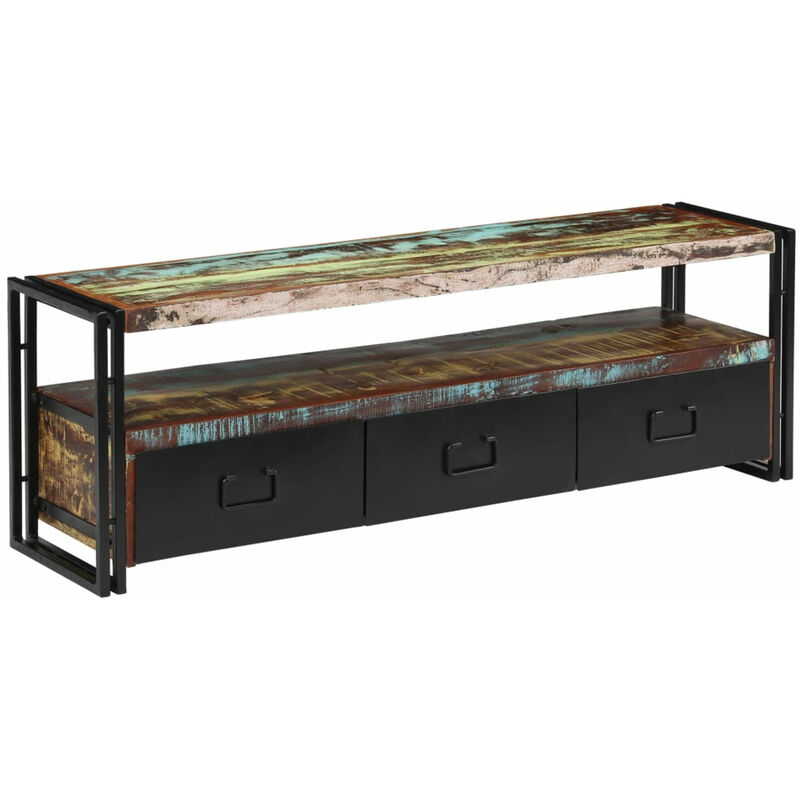 

Mueble para TV de madera maciza reciclada 120x30x40 cm