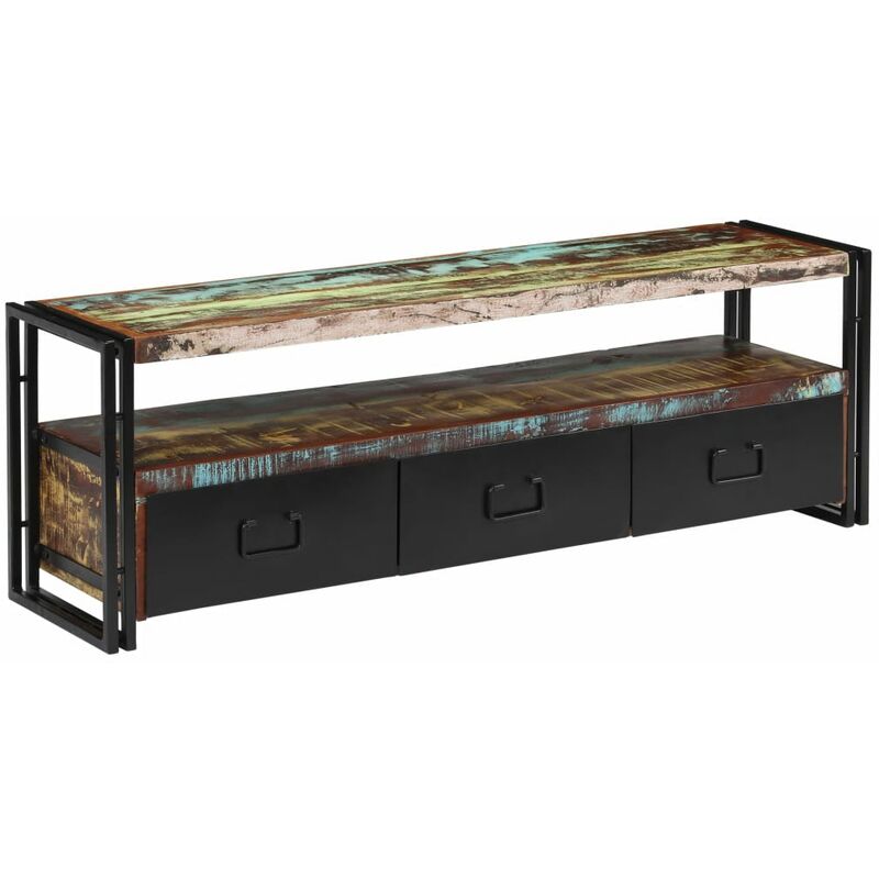 

Mueble para TV de madera maciza reciclada 120x30x40 cm