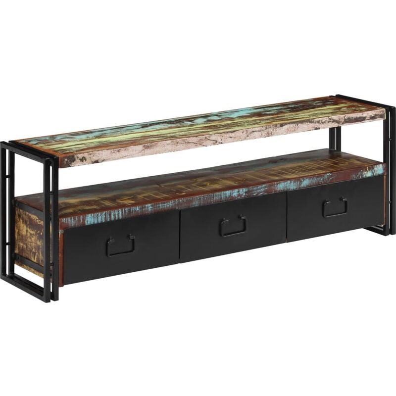 

Mueble para TV de madera maciza reciclada 120x30x40 cm - Multicolor