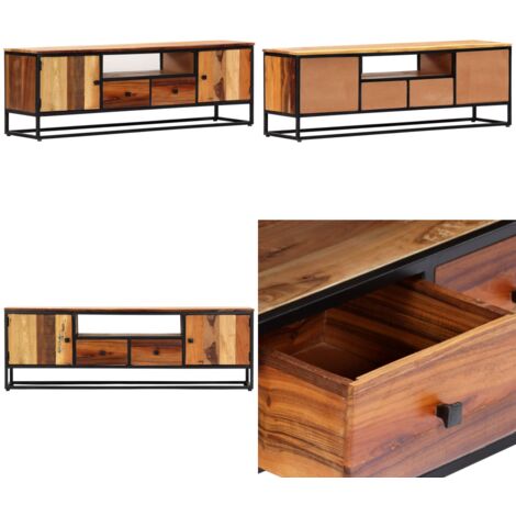 Mueble para TV de madera maciza reciclada 120x30x40 cm - Madera reciclada - Mueble de salón