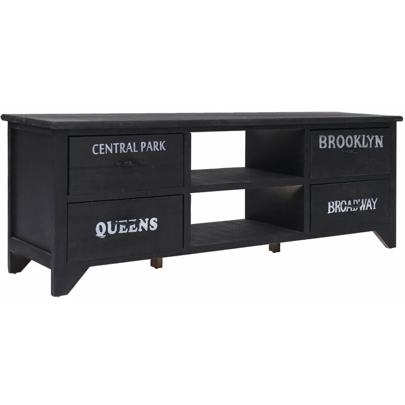 

Mueble para TV de madera negro 115x30x40 cm