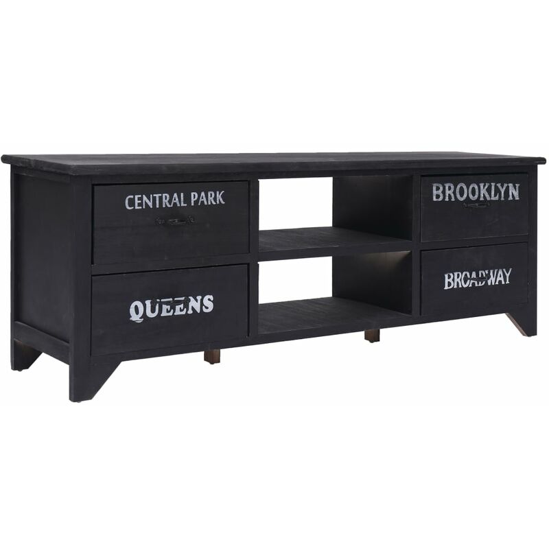 

Mueble para TV de madera negro 115x30x40 cm - Negro