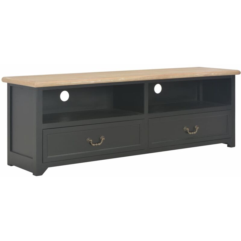 

Mueble para TV de madera negro 120x30x40 cm